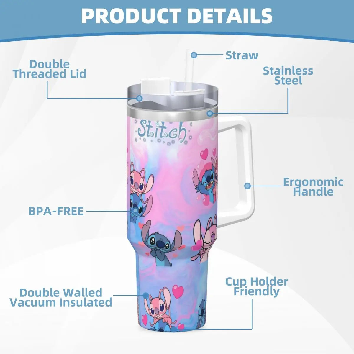 Hemasa  Stainless Steel Tumbler Mug With Straws water bottle