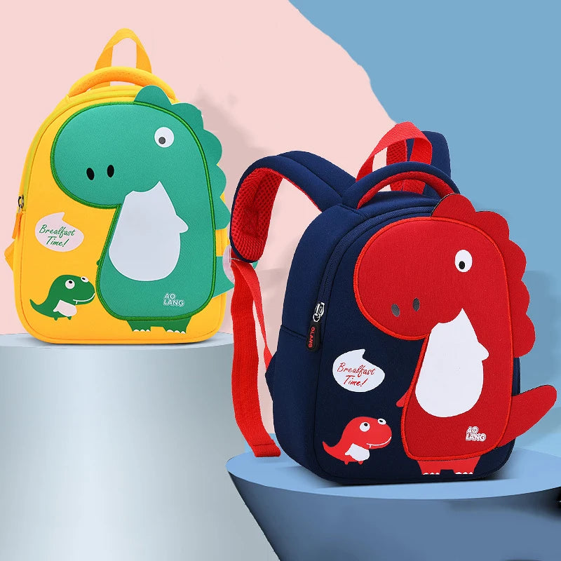 Cartoon Dinosaur Baby Backpacks Anti-lost Cute Mini Kawaii Double Shoulder Bags For Kindergarten School Bag Boys Kids Satchels