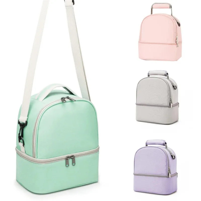 Hemasa Lunch Bag Food Thermal Box Waterproof Office Cooler Lunchbox with Shoulder Strap Insulated Case