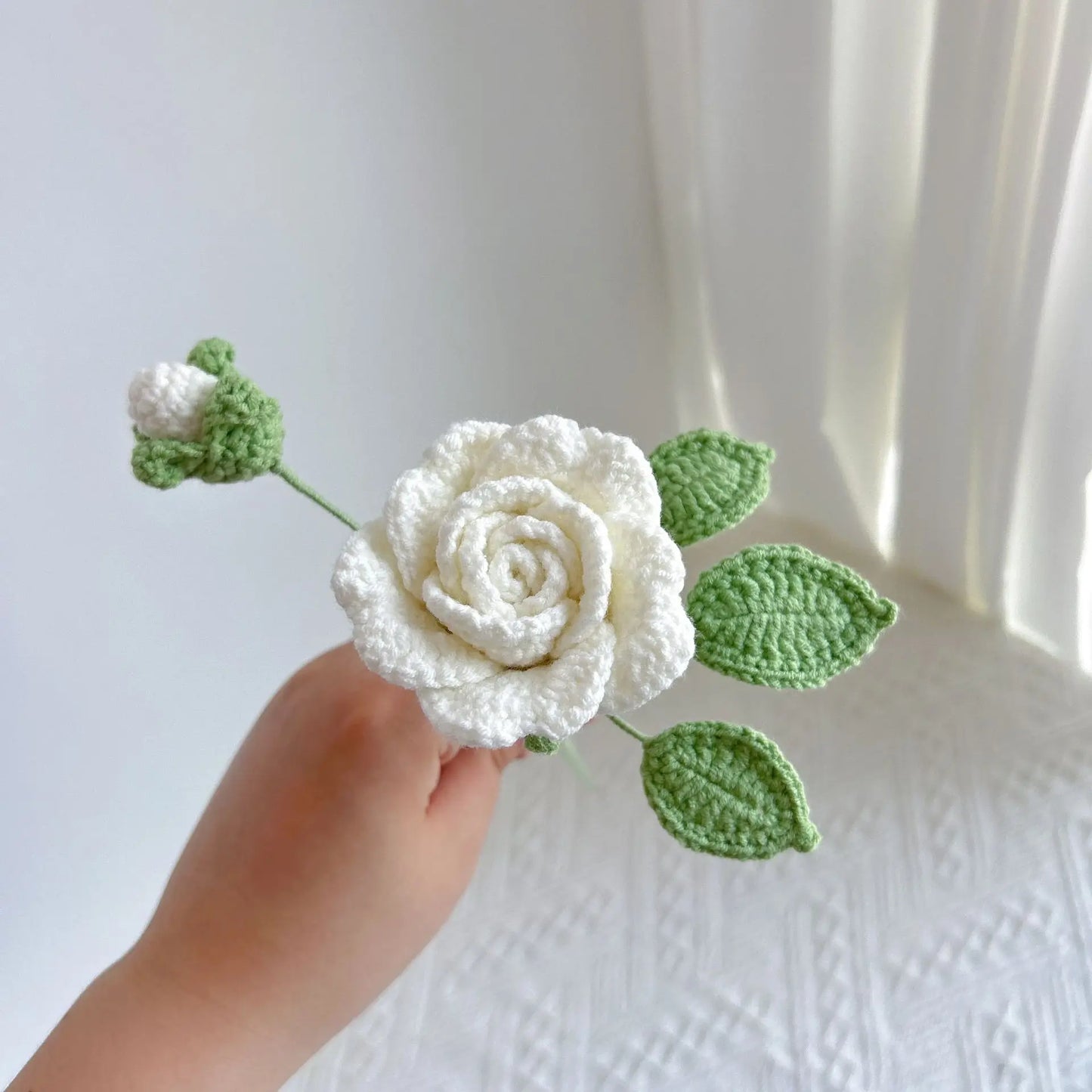 Hemasa 2 Pcs Rose Crochet Bouquet /Knitted Rose Flowers/Handwoven Bouquets