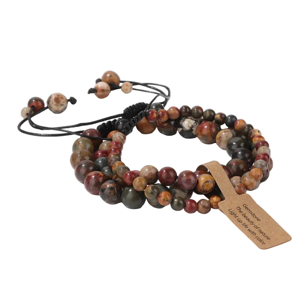 Tejesa  3pcs  Amazonite Bracelets for Women Men 4/6/8mm Beads Braided Bracelet Handmade Adjustable Wristbands Jewelry
