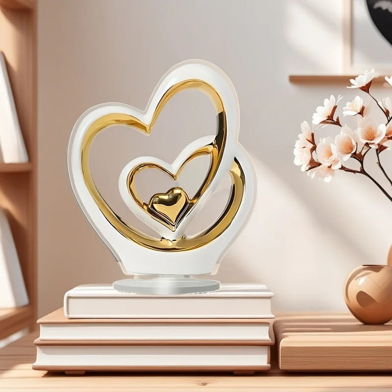 Tejesa Heart-Shaped Modern Minimalist Decor - Luxury Home Accent for Living Room, Entryway, Wine Bar & TV Cabinet