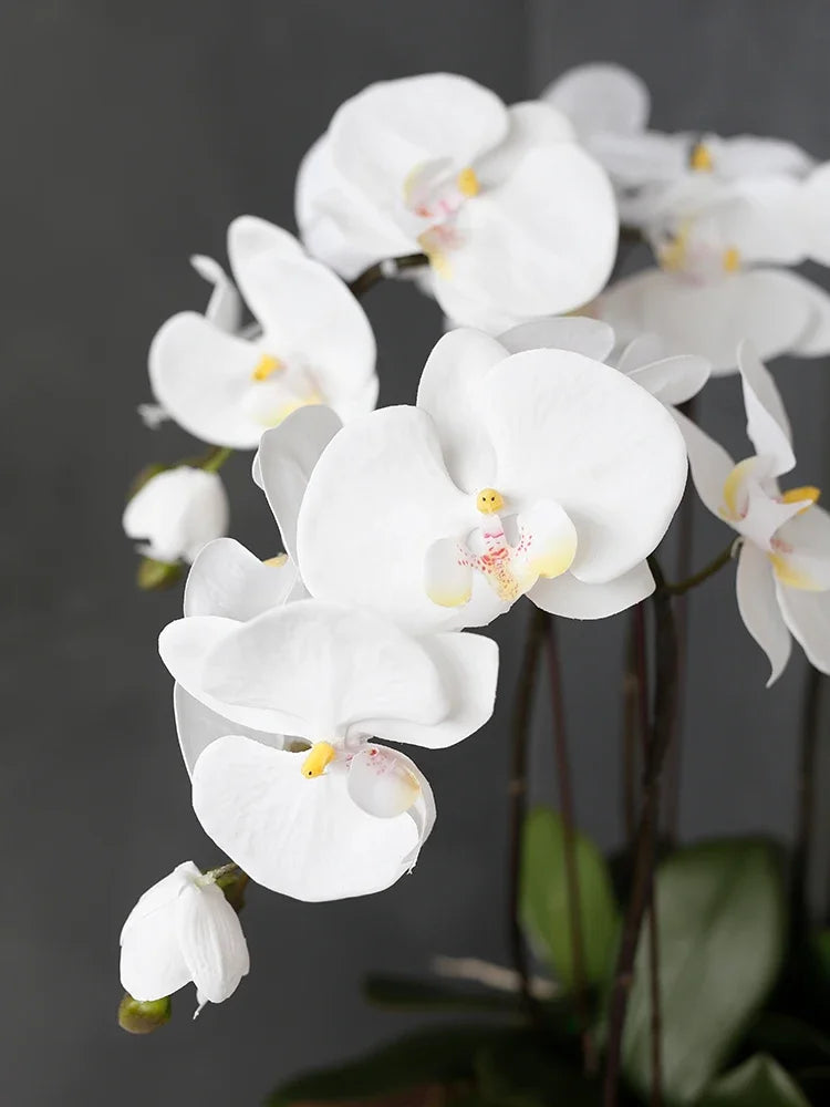 High-end phalaenopsis pot fake flower simulation flower living room large table decoration flower porch decoration