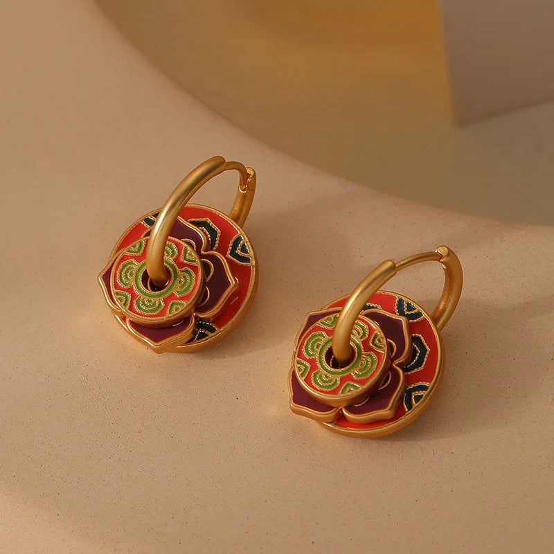 Dangle Hoop Earrings, Multi-Wear Design, Earrings for Women, Chinese Style