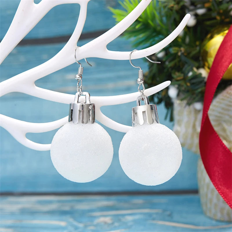 Merry Christmas Colorful Light Bulb Ball Shaped Drop Earrings for Women Luxury Creative Earrings Girl New Year Party Jewelry