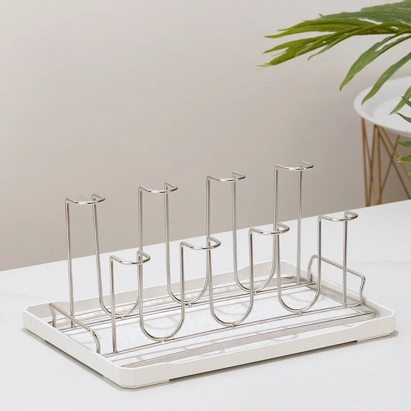 Stainless Steel Cup Tray, Inverted Hanging Rack, 8 Cup and 12 Cup Drain Rack, Home and Office Use, Durable Organizer