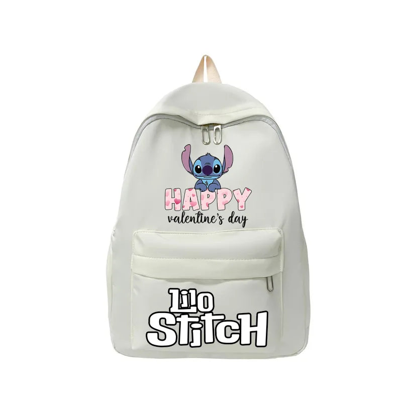 Large Capacity Disney Stitch Backpack Cute Cartoon School Storage Bag Fashion Girls Boys Happy Valentine's Day Gift Student Bag