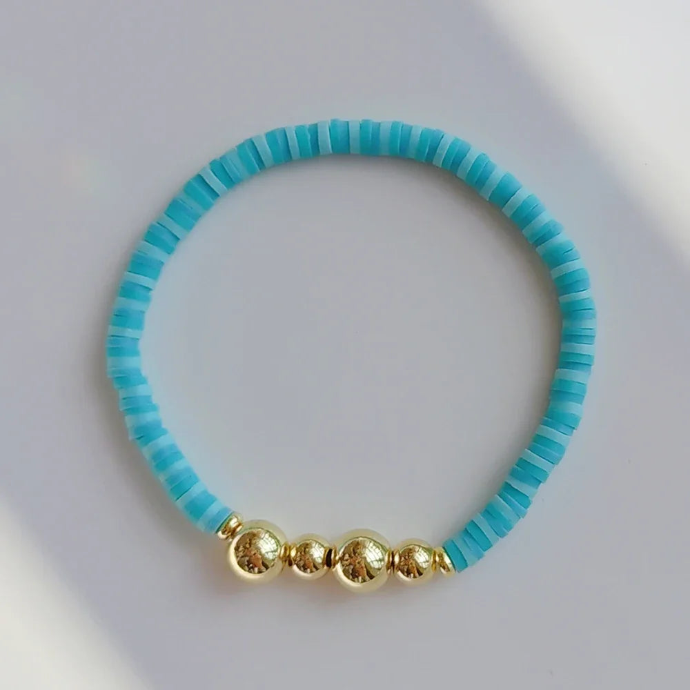 Hemasa Polymer Clay Disc Beads Bracelet Jewelry for Women Girl