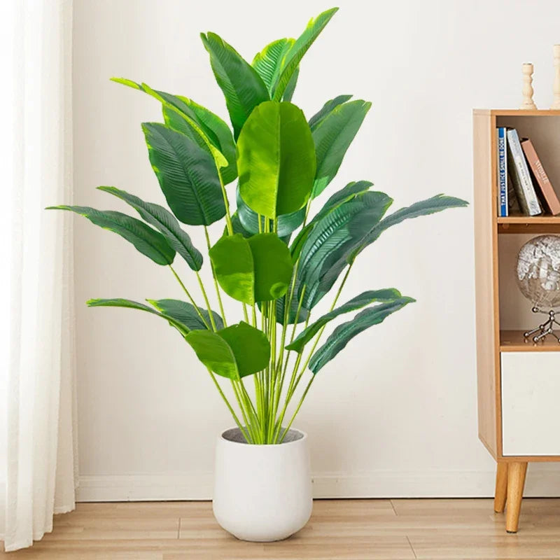 Tejesa  Artificial Plants Large Tropical Palm Tree Fake Banana Plants Leaves/ Real Touch Plastic Monstera For Home Garden Party Decor