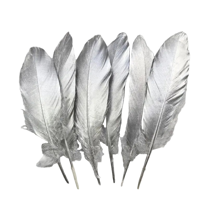 Tejesa 50pcs Goose Feathers Gold Silver Plume Craft Natural DIY Plumas Jewelry  Wedding Party Hats Home Decoration Accessories