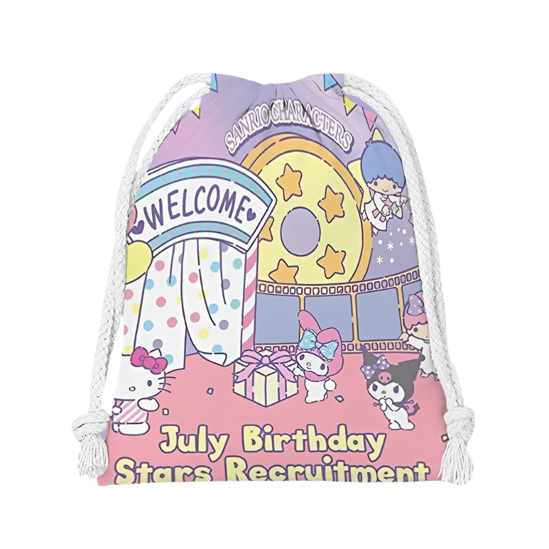 Hemasa drawstring hello kitty cartoon small bag storage bag