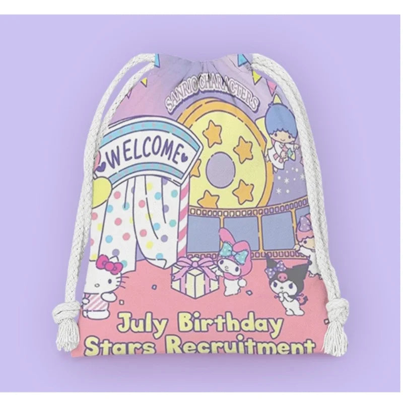 Hemasa drawstring hello kitty cartoon small bag storage bag