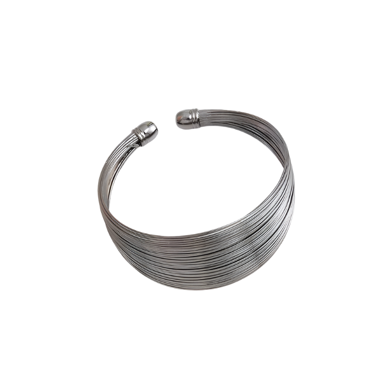 Hemasa  Punk Round Wire Bangles Bracelets for Women / Rock Hip Hop Gold Silver Colour Cuff Bracelets