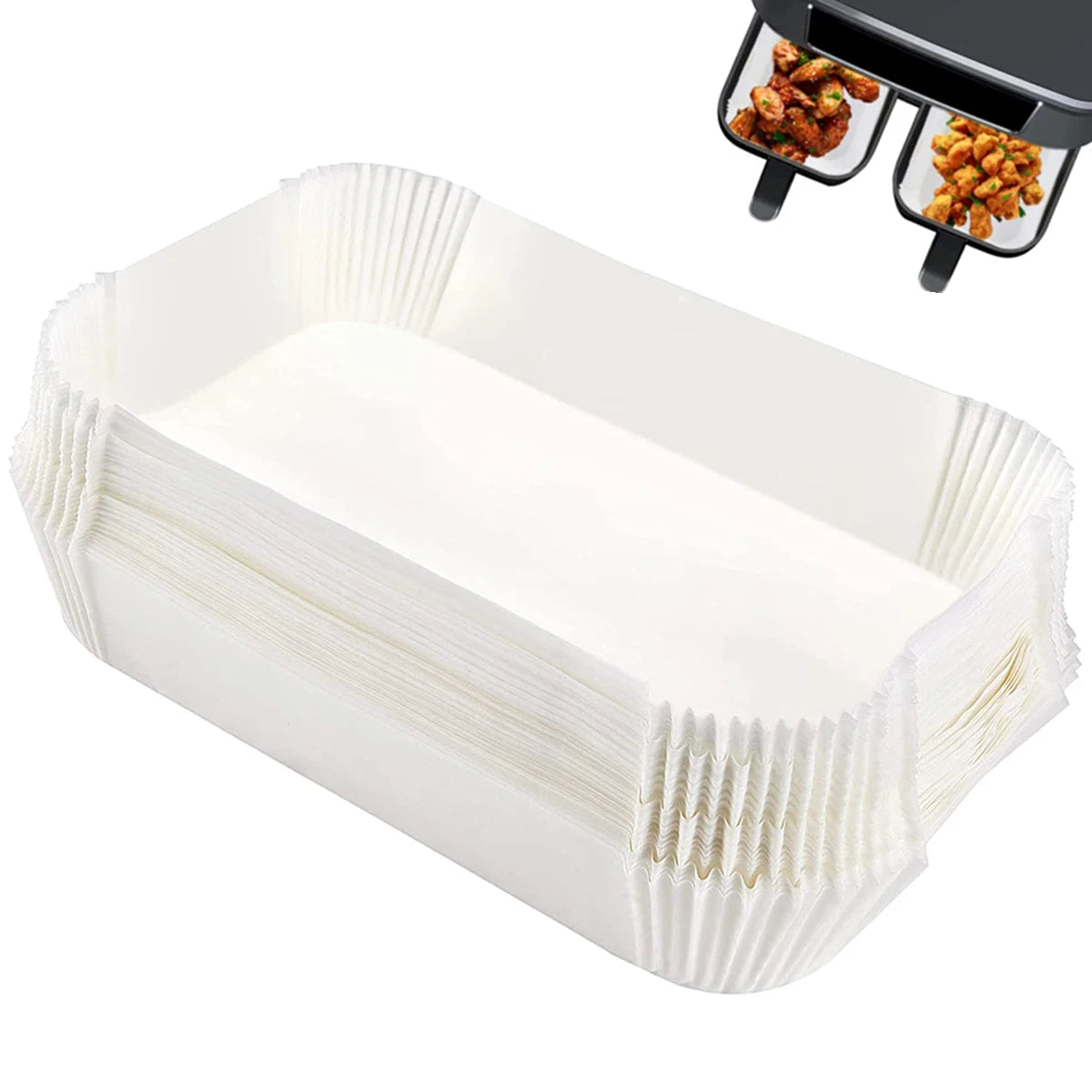 300/100pc Air FryPaper Non-stick Square Parchment Paper Heat-resistant Roasting Pad Oilproof Bake Liner for Ninja Dual Air Fryer