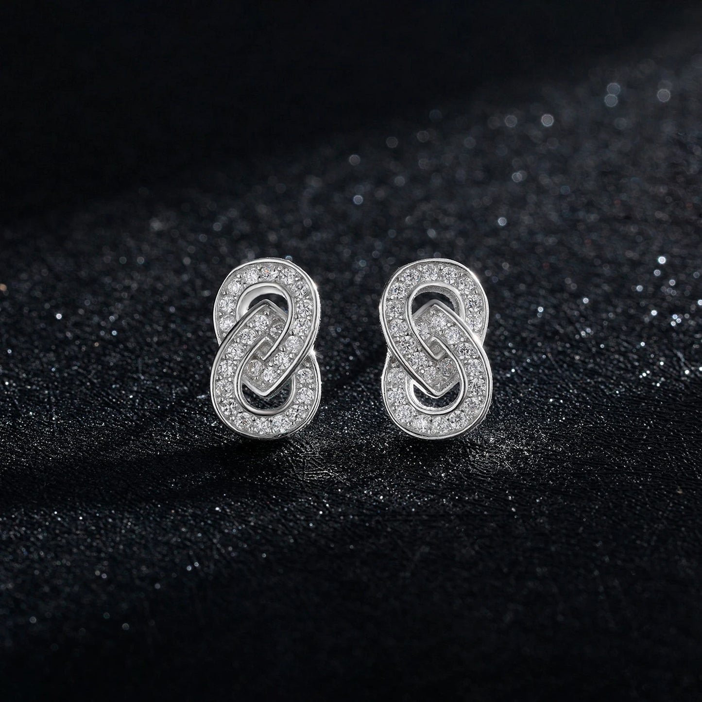 Modian Sparkling Double Circle Ear Pins Classic 925 Sterling Silver Stud Earrings For Women Wedding Statement Jewelry Brincos