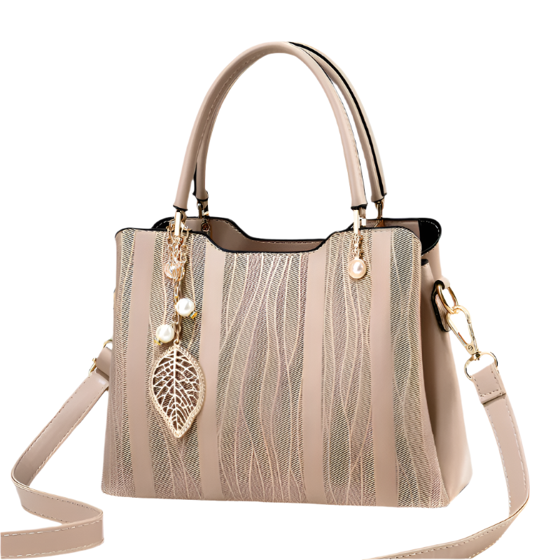 Hemasa  Stripes PU Leather Crossbody Bag / Top Handle Satchel Purse /handbag