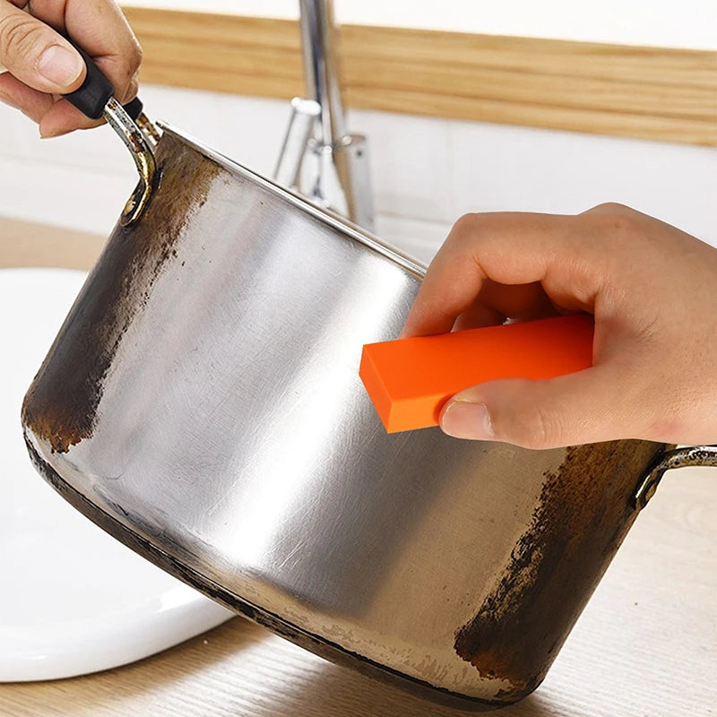 Hemasa  4Pcs Easy Limescale Eraser Rubber Household Kitchen Cleaning Tools Kitchen Toilet Rust Brush Bathroom Glass Rust Remover