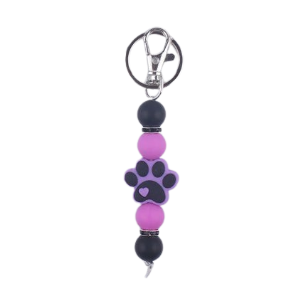 Hemasa Cartoon Dog Paw Handmade Beaded Silicone Key Chains Wristlet Lanyard Bracelet Keyring Women Men New Car Bag Pendant Key Chains