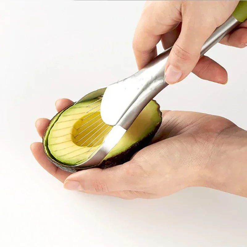 Hemasa Stainless Steel Avocado Slicer Avocado Peeler, Multifunctional Avocado Knife Kitchen 2 in 1 Fruit Avocado Cutter Core Separator Knife Tool