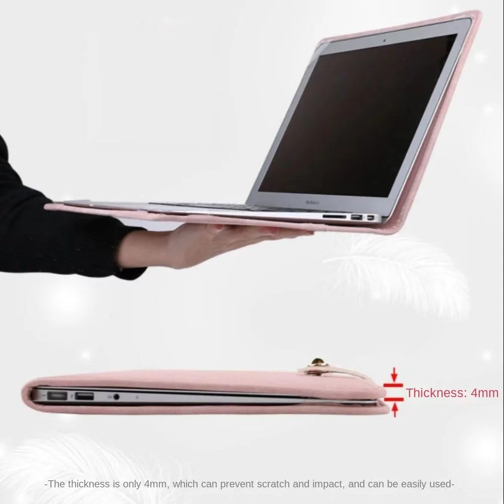 Tejesa PU Laptop Sleeve Pink with Handle Laptop Bag /Laptop Protective Case for For Macbook/Lenovo/Xiaomi/Huawei