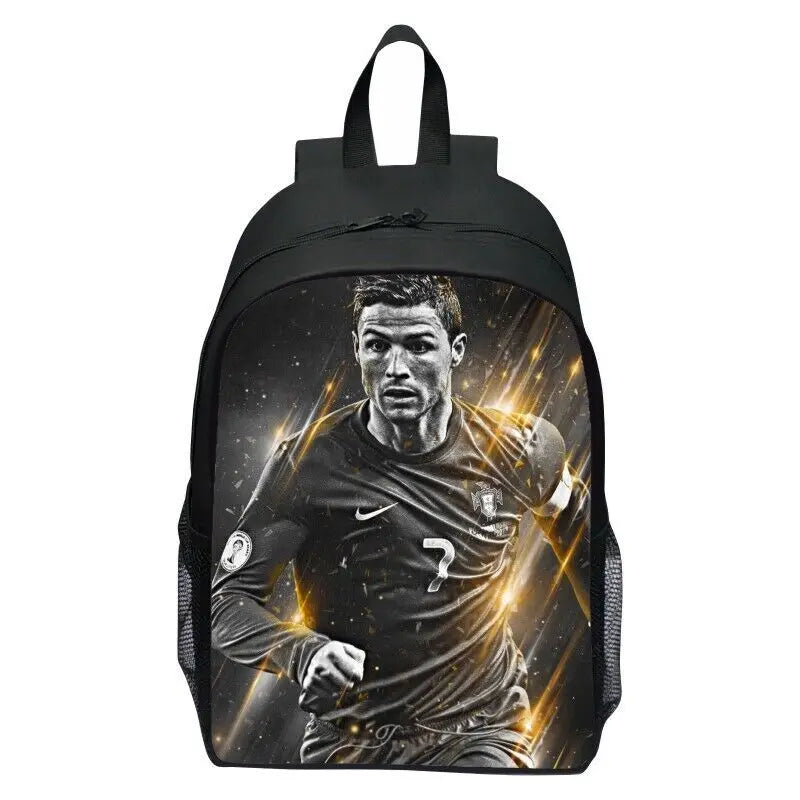 New CR7 Ronaldo Backpack Student School Travel Shoulders Bag Rucack Gift~