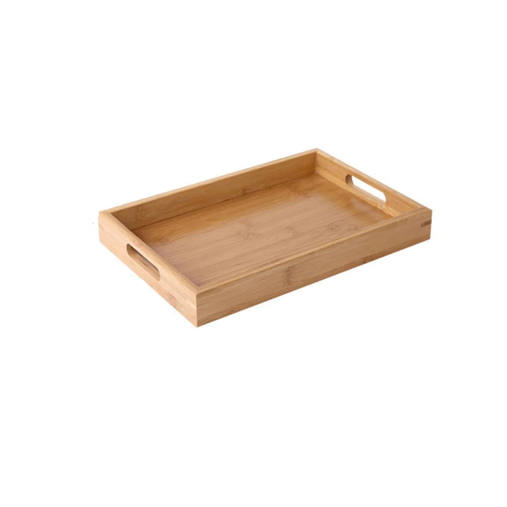 Tejesa Rectangular Storage Tray household Solid Wood Storage Plate Bamboo Water Cup Plate Home Living Room