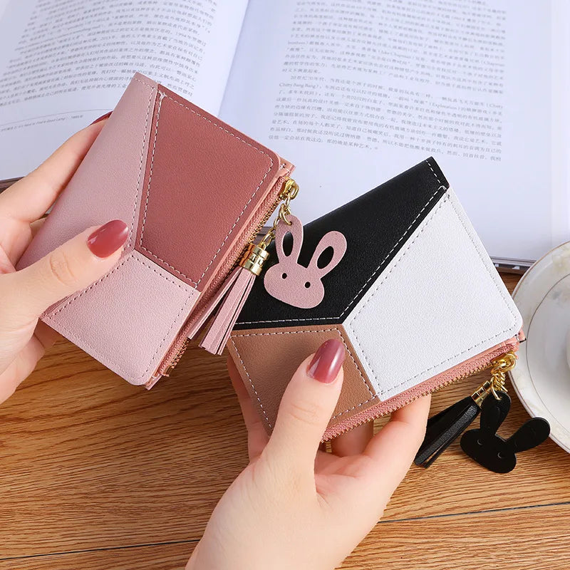 Heamsa  Zipper Coin Purse Lady Long Short Purses Handbags Women Clutch Cards Holder PU Leather Moneybag Billfold Wallet