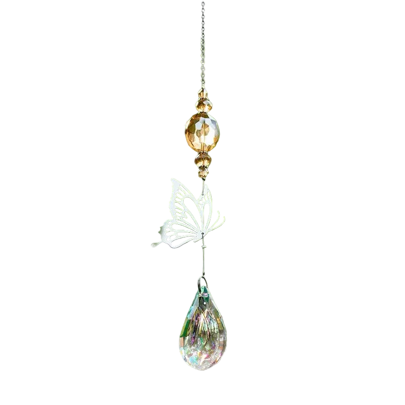 Tejesa  Butterfly   Coloured  Crystal  Suncatcher Prism Ball Pendant Rainbow Maker Family Room Wedding Party Decoration