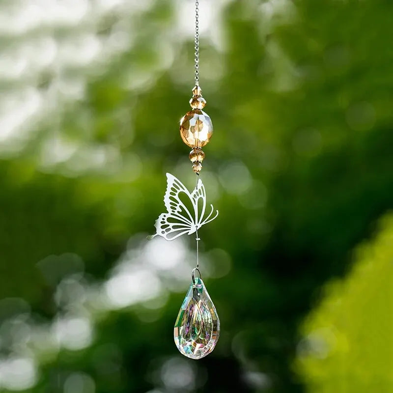 Tejesa  Butterfly   Coloured  Crystal  Suncatcher Prism Ball Pendant Rainbow Maker Family Room Wedding Party Decoration