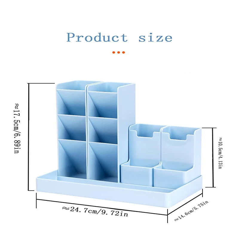 Bview Art 1PC Multi-functional Oblique Insert Pen Holder Student Desktop Combination Pen Bucket Storage Box for School Supplies