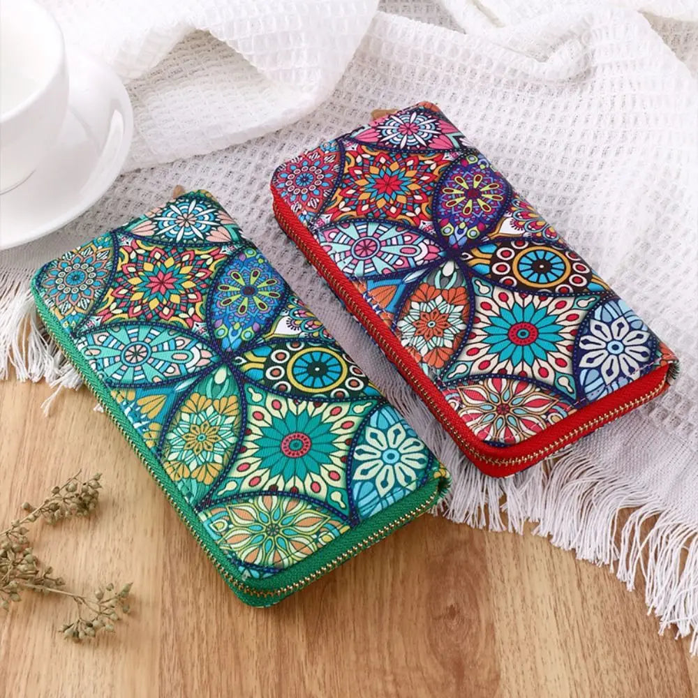 Fashion Women Long Wallet PU Leather Large Capacity Ladies Coin Purse Cards Holder Female Money Bag Multifunctional Zipper Bag