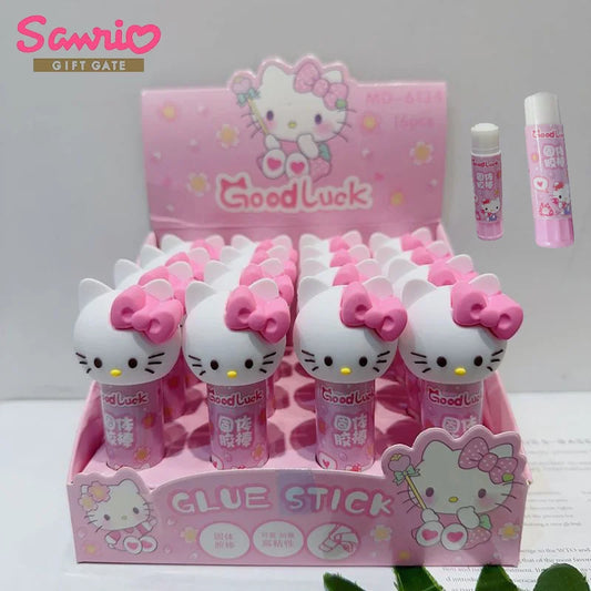 Hemasa 16pcs Sanrio Solid Glue Kawaii Hello Kitty Kuromi Student Stationery Kids Anime School Supplies Wholesale Glue Stick Kids Gift