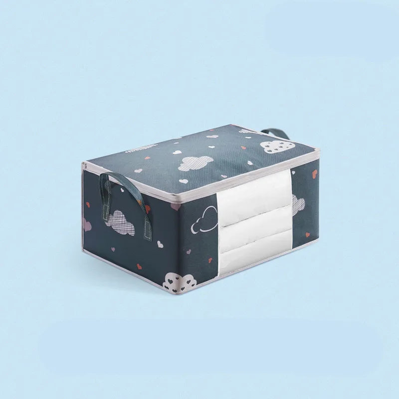 1/2pcs Large/Small Quilt Clothes Storage Bag 50/75L Capacity Moisture Dust Proof Proof Organizer Foldable With Sturdy Zipper