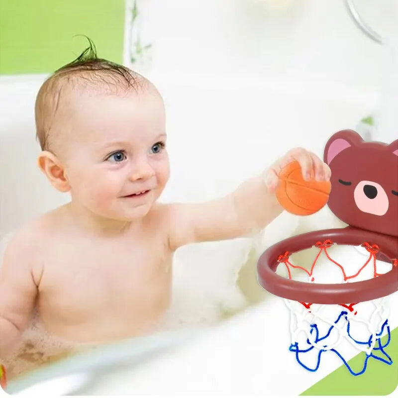 Tejesa Mini Cute Little Bear Basketball Bathroom Bath Toys Shoot At The Basket Games In The Pool
