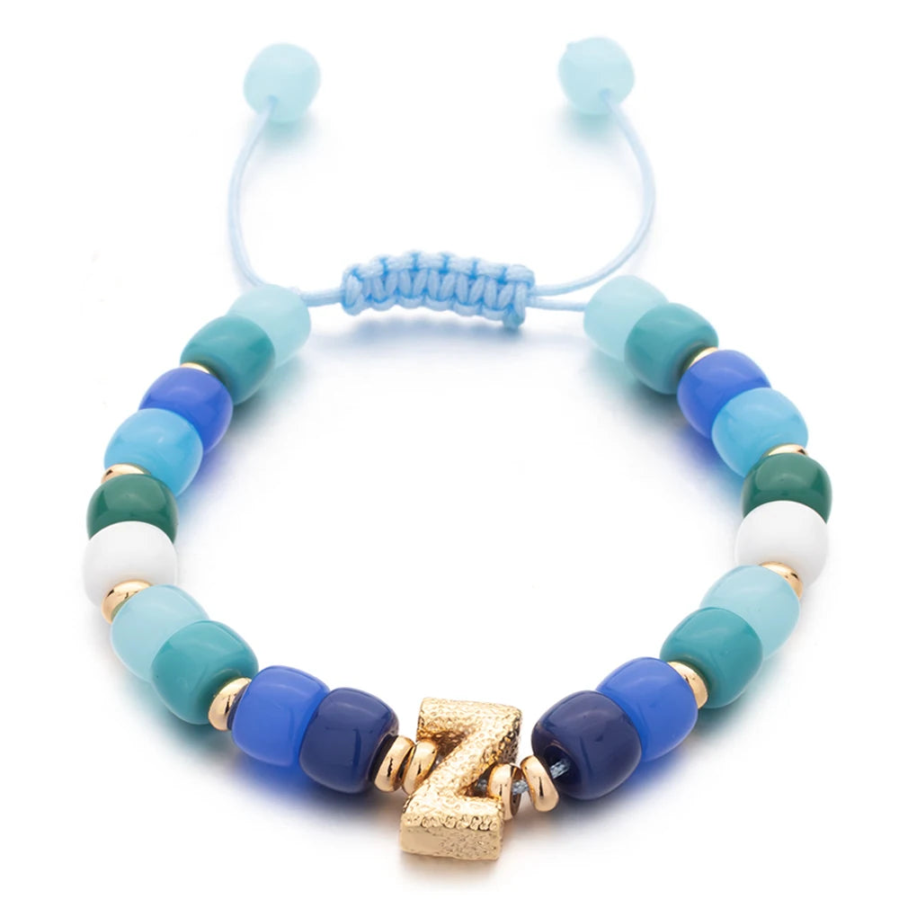 Tejesa Handmade  Colorful Glass Crystal Beads Braided Bracelets  with Heart Charms For Women