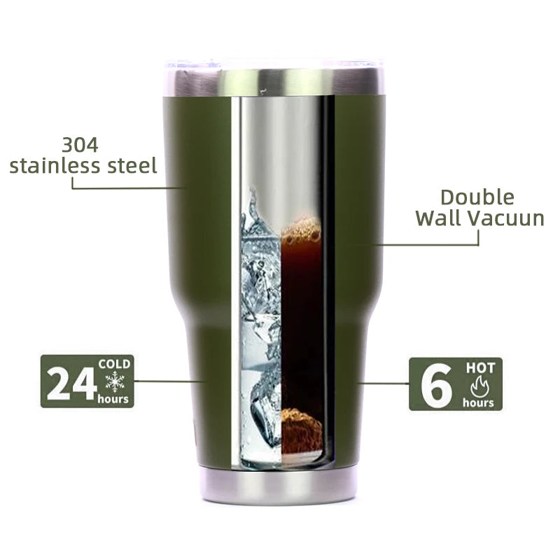 Hemasa 30oz 20oz Stainless Steel Tumblers  / Travel Glass Coffee Mug Double Wall Water Bottle