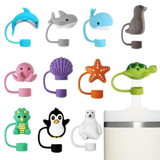Hemasa 1PC Creative Reusable Silicone Straw Plug  / Drinking Dust Cap Dust-proof Straw  cups