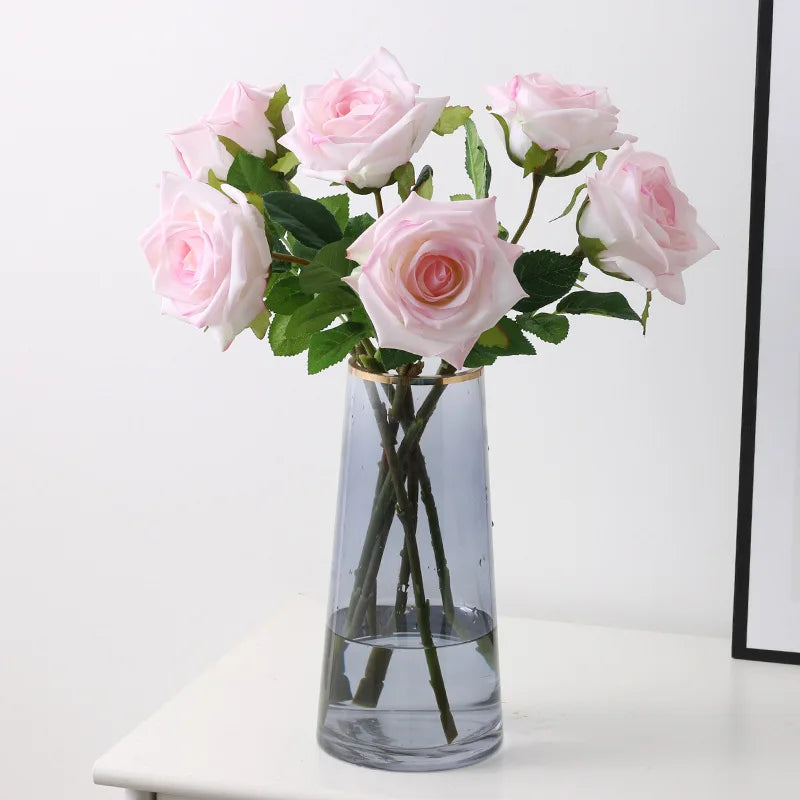 Tejesa Real Touch Artificial Rose Flowers  for Home Decor /White Pink Fake Latex Roses Flower Wedding Party Decoration Valentine's Gift