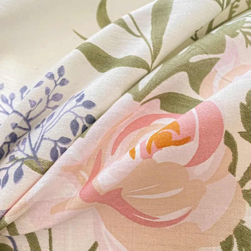 Pure Cotton Fitted Sheet Single Double Queen Size Printed Mattress Cover With Elastic Band Bedsheet Soft Comfortable Fitsheet