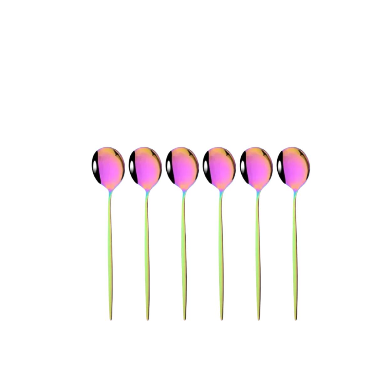 Hemasa 6Pcs Mirror White Gold Tea Spoon Dessert Ice Cream Stainless Steel Spoons Stirring Coffee Spoon Kitchen Accessories Flatware