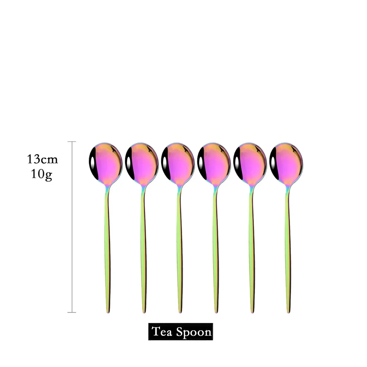 Hemasa 6Pcs Mirror White Gold Tea Spoon Dessert Ice Cream Stainless Steel Spoons Stirring Coffee Spoon Kitchen Accessories Flatware