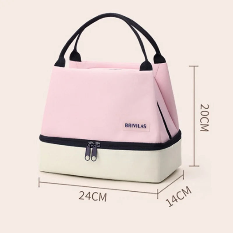 Hello Kitty Insulated Lunch Bag Portable Lunch Box Storage Bag Foldable Insulated Cooler Handbag For Office School Picnic