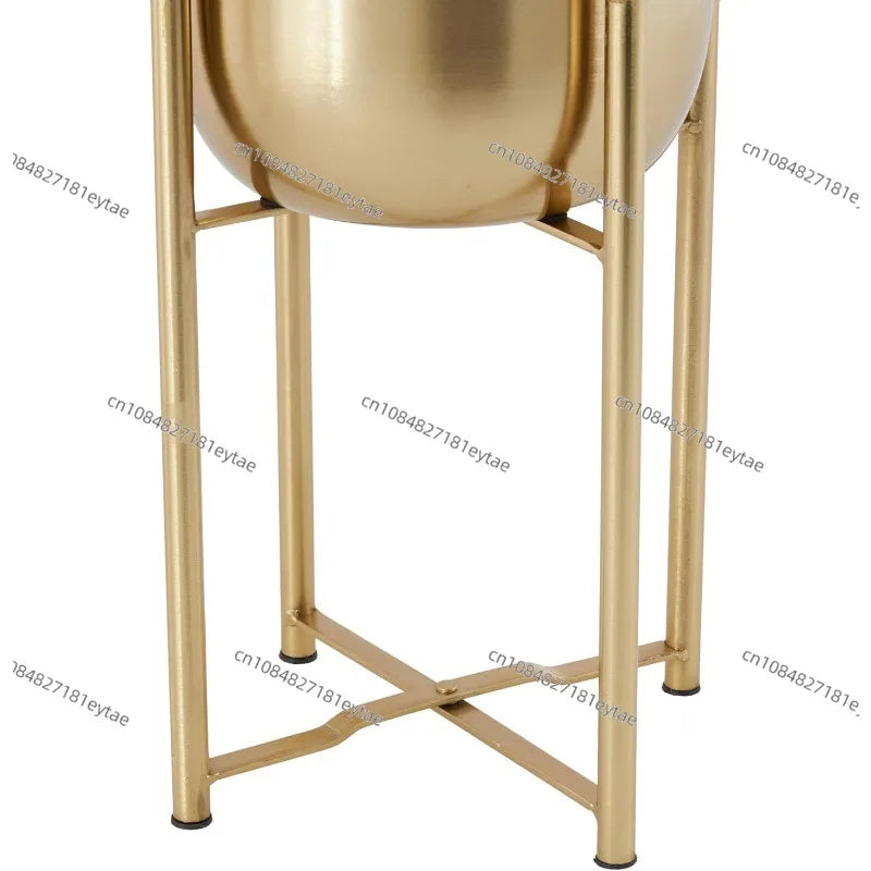 Metal indoor and outdoor large flower pot with removable base, 2 flower pot set, sizes 19 inches and 22 inches respectively.