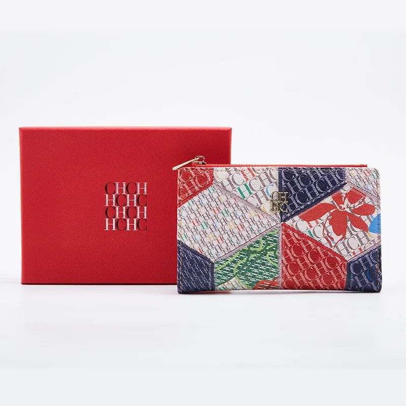CH New Fashion Simple Card Holder Bag Luxury Brand Printed Women's Long Wallet Vintage Classic PVC Material 2025