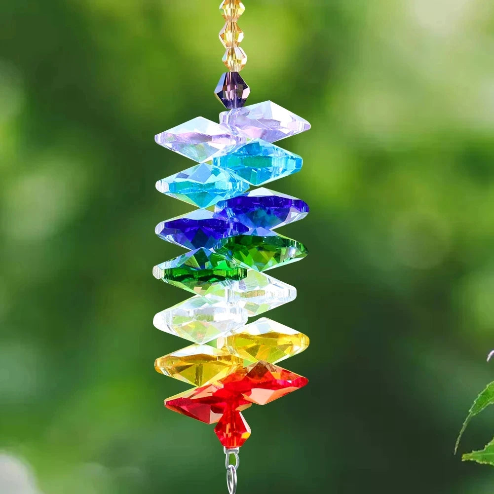 Rainbow Glass Crystal Garland Strands Chakra Beads Prisms Suncatcher Chandelier Crystal Ball Replacement Car Pendant Hanging