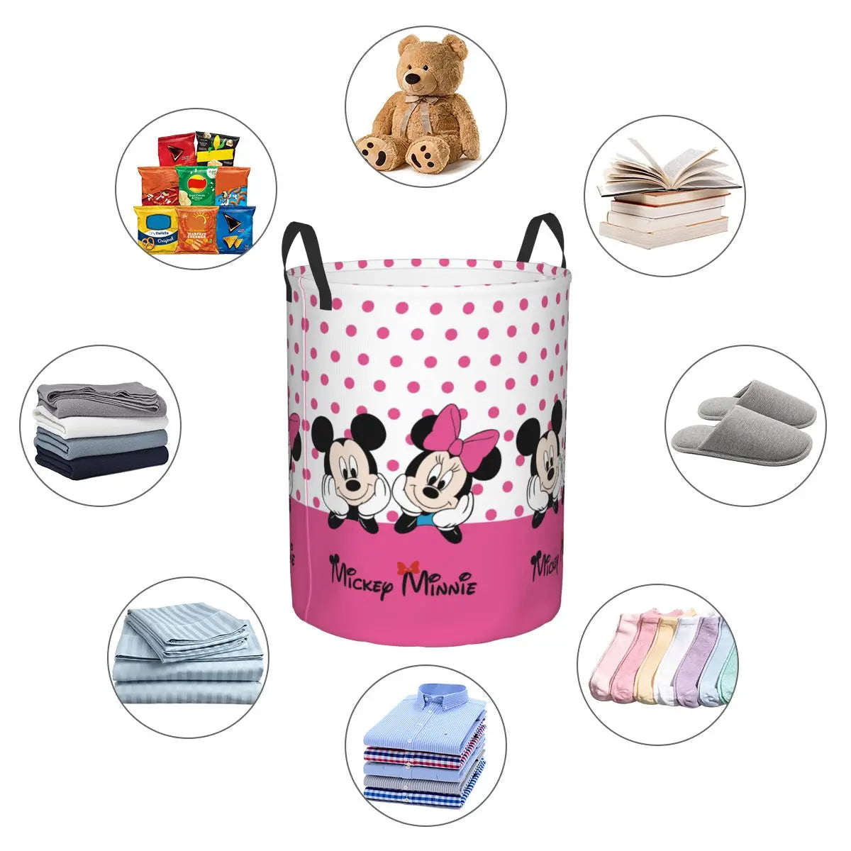 Tejesa Laundry Basket Foldable Clothes Hamper for Nursery Kids Toys Storage Bin