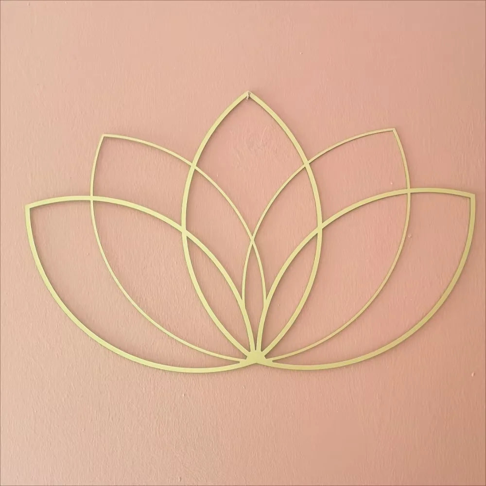 Hemasa Lotus Gold Wall Decor Metal Wall Art Yoga Teacher Gift Lotus Flower Design for Modern Living Room and Above Bed Home Decor