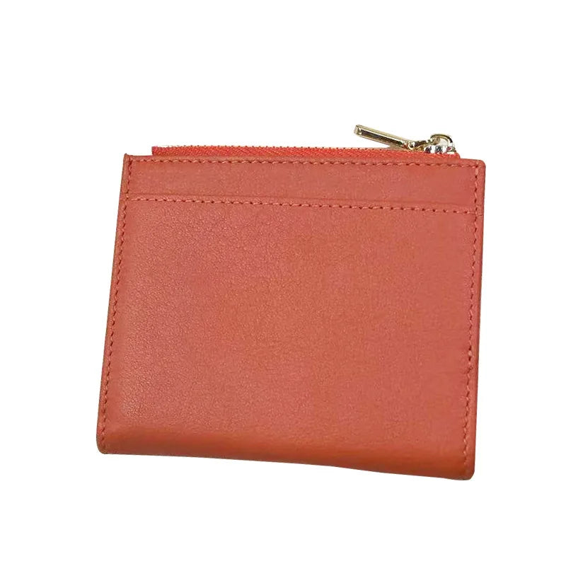 Women's short genuine leather wallet wallet with multiple card slots zerowallet large capacity card bag business card bag