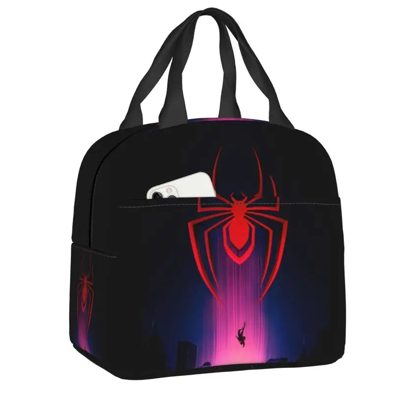 Custom Spider Man Lunch Bag Portable Cooler Thermal Insulated Lunch Box for Outdoor Camping Travel Multifunction Food Bento Box