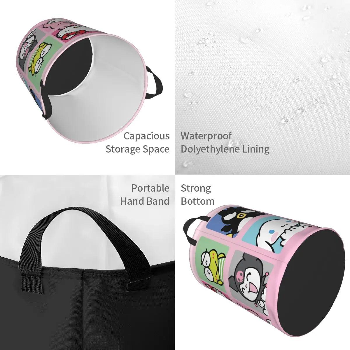 Tejesa Laundry Basket Foldable Large Capacity Clothes Storage Bin Big -eyed Frog Anime Baby Hamper